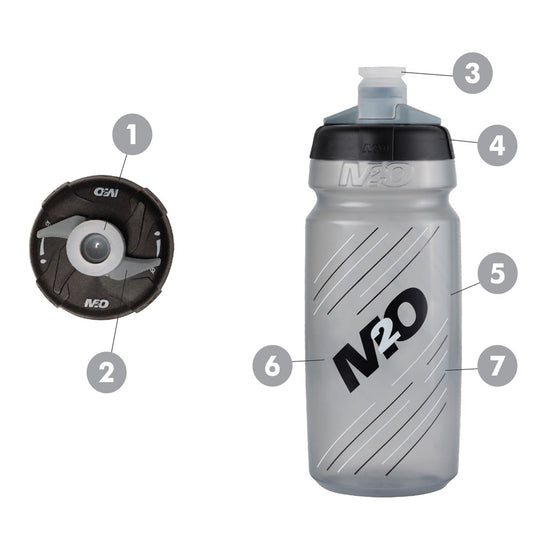 M2O Pilot Water Bottle - 620ml - Smoke/Black