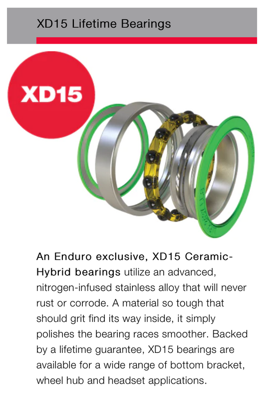 Enduro XD-15 Double Row Press-In Bottom Bracket for BB86/92 for 30mm Cranks
