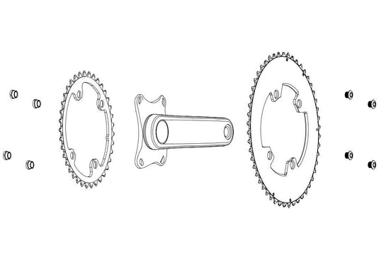 Rotor Q Rings 110x4 Oval Chainrings for SRAM AXS - 50/37 or 48/35