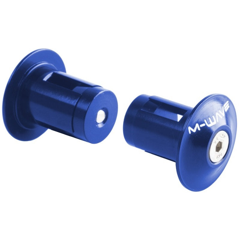 Load image into Gallery viewer, M-Wave Alloy Bar End Plugs Blue
