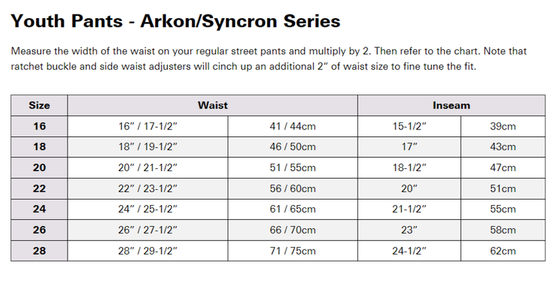 Load image into Gallery viewer, ANSWER Youth Pants Size Chart
