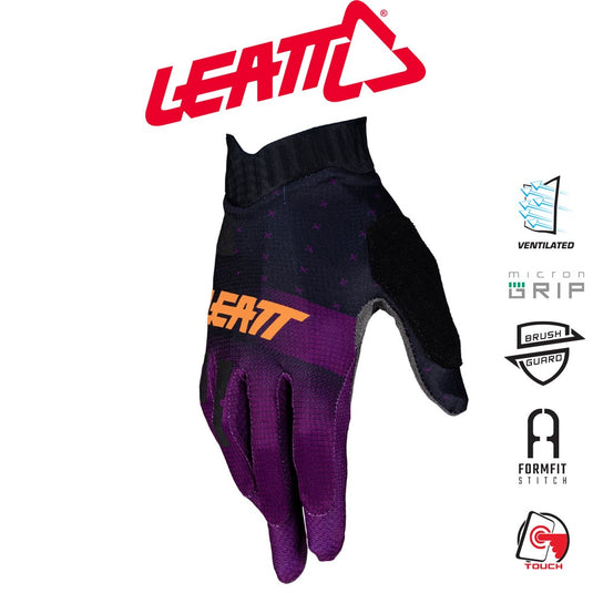 Leatt MTB 1.0 GripR Gloves - Women Purple - Large