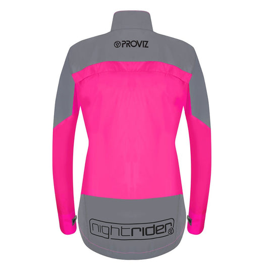 Proviz Nightrider 2.0 Women's Cycling Jacket Pink - Rear