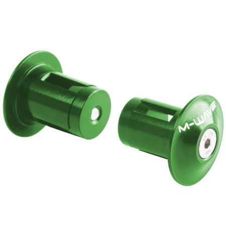 Load image into Gallery viewer, M-Wave Alloy Bar End Plugs Green - Thumbnail
