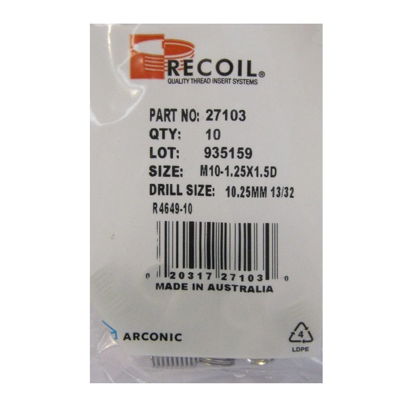 Load image into Gallery viewer, Recoil M10 x 1.0 x 1.5D Thread Repair Inserts - Packaging
