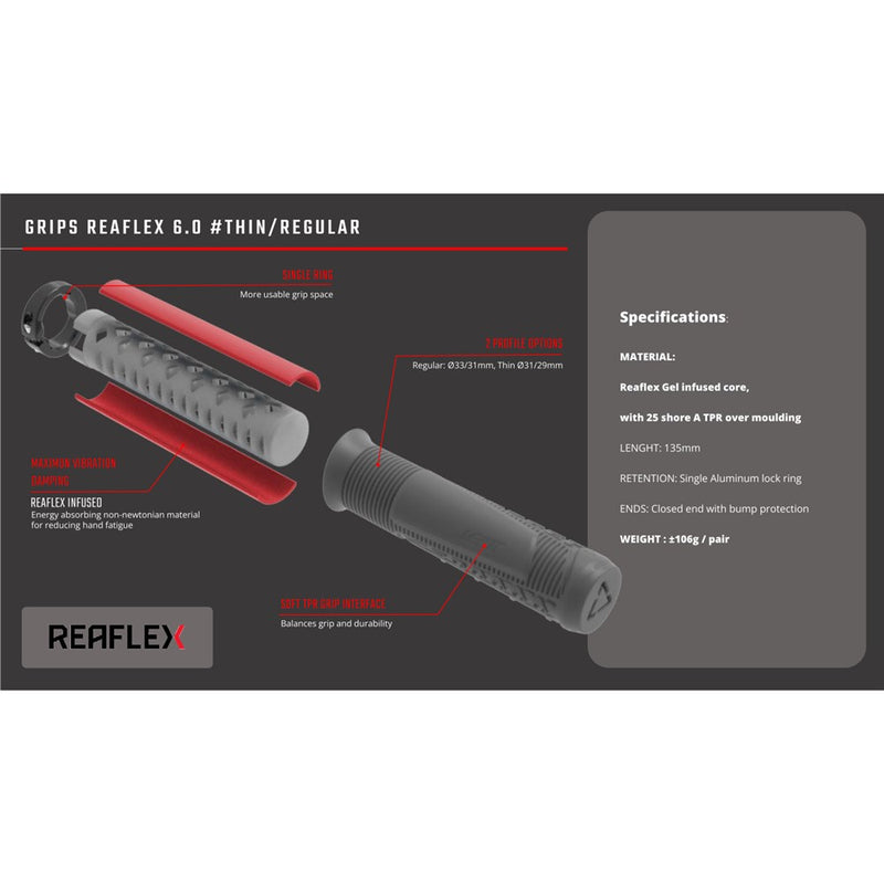 Load image into Gallery viewer, Leatt Grips ReaFlex 6.0 Lava - 29mm Thin
