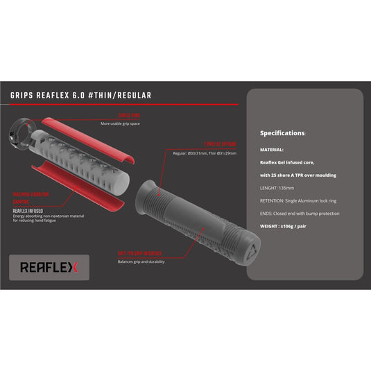 Leatt Grips ReaFlex 6.0 Granite - 31mm Regular