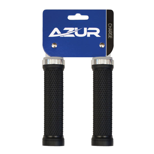 Azur Charge Lock-On Grips - Black/Silver