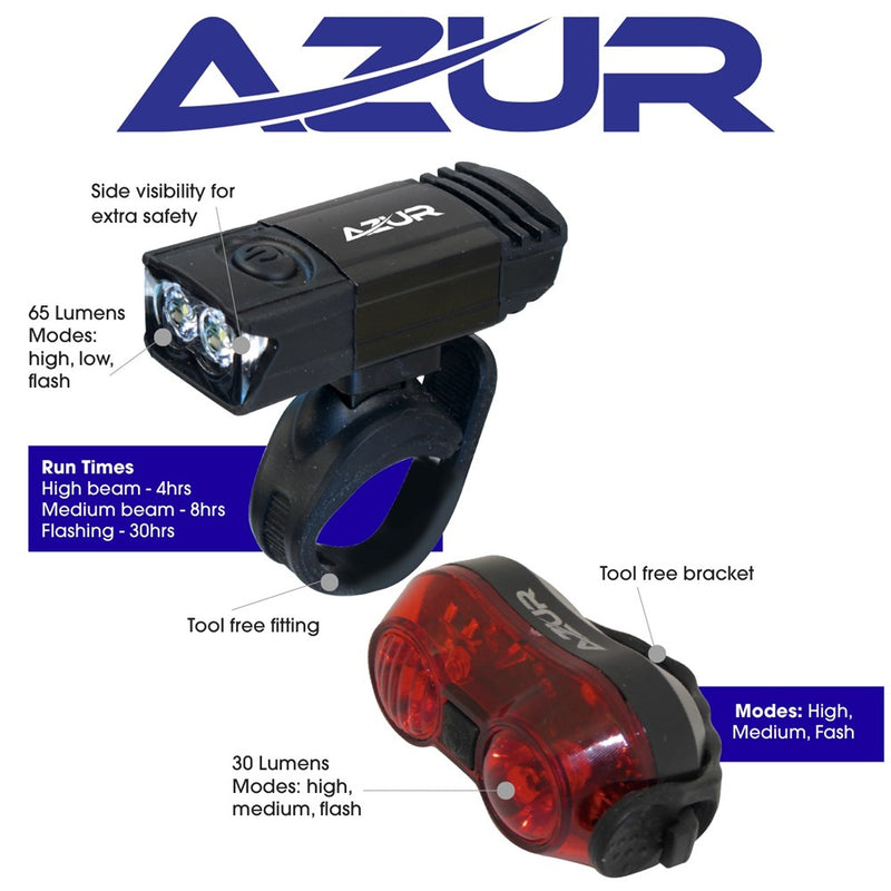 Load image into Gallery viewer, Azur USB Beacon Light Set 65/30 Lumens

