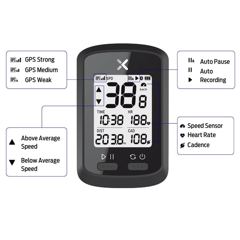 Load image into Gallery viewer, Azur XOSS Commuter GPS Cycle Computer - 10 Functions
