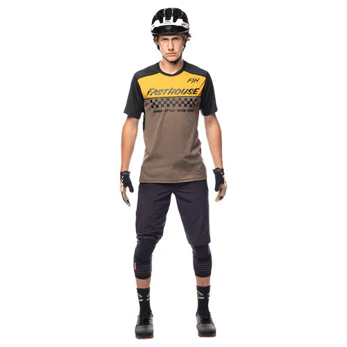 Load image into Gallery viewer, Fasthouse Women Alloy Mesa SS Jersey - Gold/Brown
