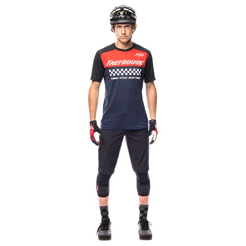 Fasthouse Alloy Mesa Short Sleeve Jersey - Red/Navy - Men's