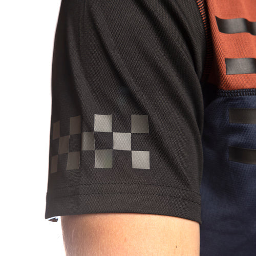 Load image into Gallery viewer, Fasthouse Alloy Sidewinder Short Sleeve Jersey - Rust/Midnight Navy - Unisex
