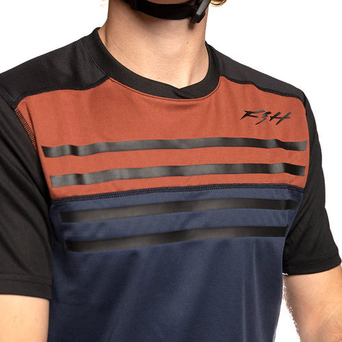 Load image into Gallery viewer, Fasthouse Alloy Sidewinder Short Sleeve Jersey - Rust/Midnight Navy - Unisex
