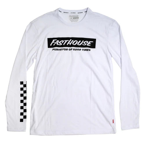 Fasthouse Brink L/S Tech Tee - White - Men's