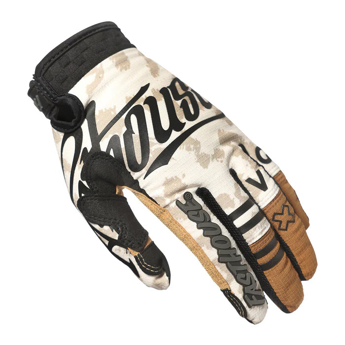 Load image into Gallery viewer, Fasthouse Elrod Stay Golden Glove - Chalk/Camel - Unisex

