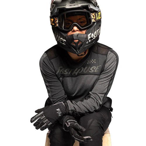 Load image into Gallery viewer, Fasthouse Women&#39;s Mercury Long Sleeve Jersey - Black Heather/Charcoal Heather
