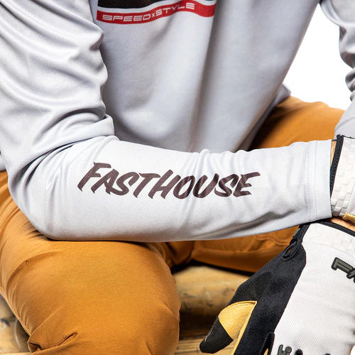 Load image into Gallery viewer, Fasthouse Impakt Cosmos Long Sleeve Jersey - Light Gray
