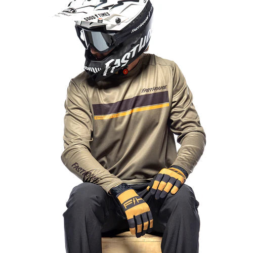 Load image into Gallery viewer, Fasthouse Impakt Cosmos Long Sleeve Jersey - Olive - Men's
