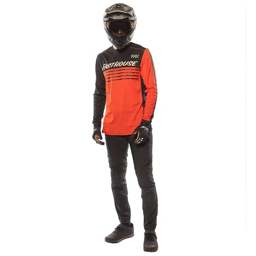 Load image into Gallery viewer, Fasthouse Classic Mercury Long Sleeve Jersey - Black/Red
