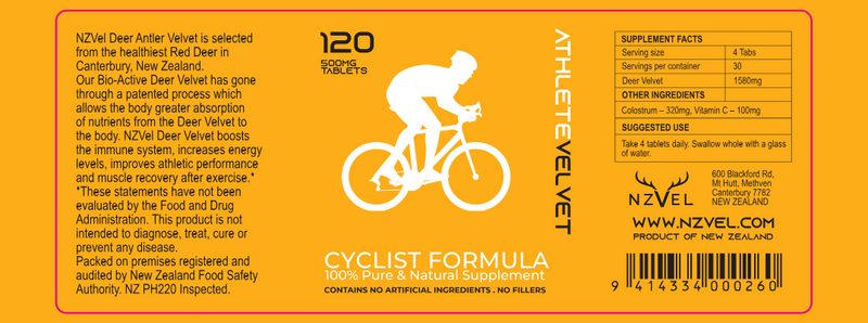 Load image into Gallery viewer, NZVel Cyclist Formula Deer Velvet - 120 Tablets
