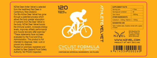 NZVel Cyclist Formula Deer Velvet - 120 Tablets