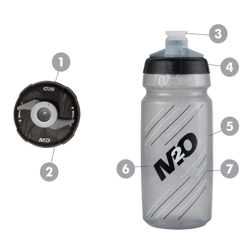 Load image into Gallery viewer, M2O Pilot Water Bottle - 620ml - Smoke/Black
