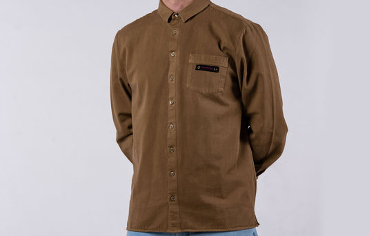 Commencal Long Sleeve Cotton Shirt - Camel - Men's