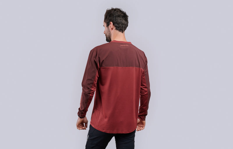 Load image into Gallery viewer, Commencal Hardy Long Sleeve Jersey 2-Tone Red Dirt
