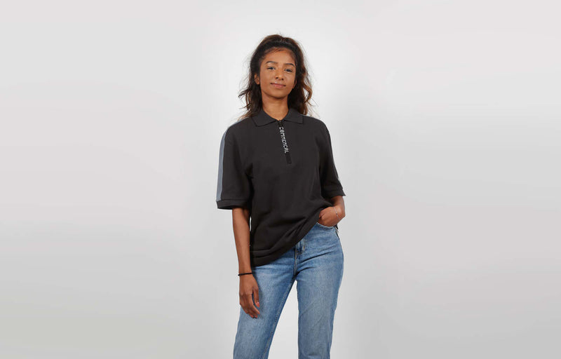 Load image into Gallery viewer, Commencal Short Sleeve Polo Shirt Anthracite - Men&#39;s
