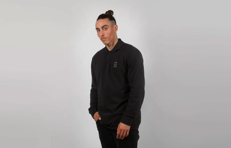 Load image into Gallery viewer, Commencal Long Sleeve Polo Shirt Anthracite - Men&#39;s
