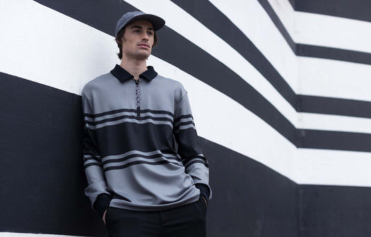 Commencal Long Sleeve Striped Polo Shirt - Men's