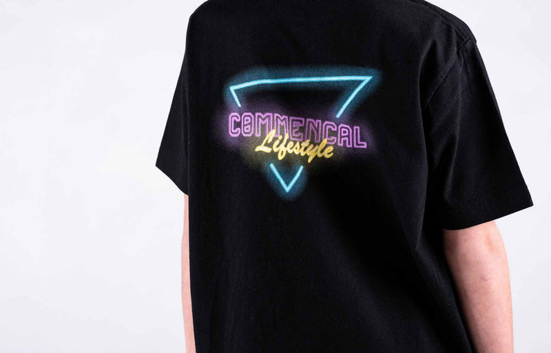 Load image into Gallery viewer, Commencal Kids Neon Triangle T-Shirt - Black
