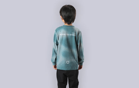 Commencal Kids Softech Long Sleeve Jersey - Camo Grid Green