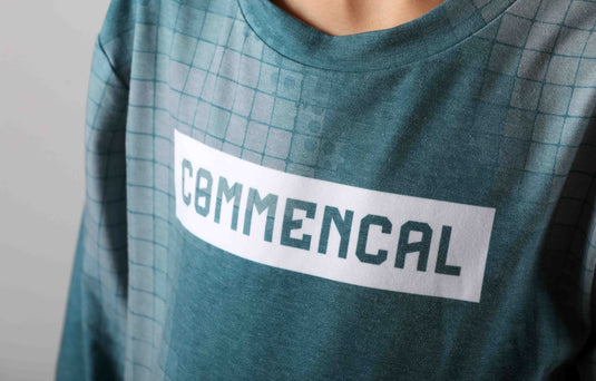Commencal Kids Softech Long Sleeve Jersey - Camo Grid Green