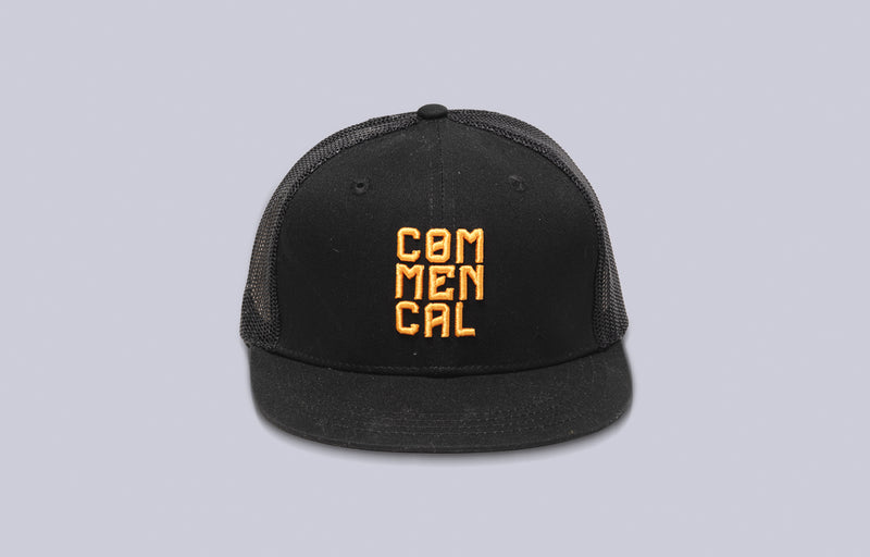 Load image into Gallery viewer, Commencal Kids Trucker Cap Black and Orange
