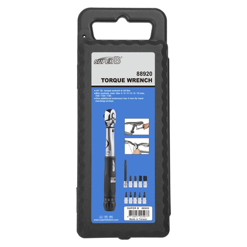 Load image into Gallery viewer, Super B 1/4&quot; Drive Torque Wrench 4-24 Nm
