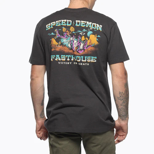 Fasthouse Treader Tee - Washed Black - Men's