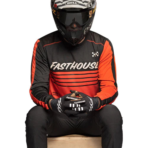 Load image into Gallery viewer, Fasthouse Classic Mercury Long Sleeve Jersey - Black/Red
