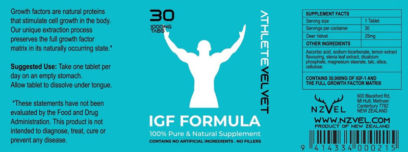 Load image into Gallery viewer, NZVel IGF Athlete Formula Deer Velvet - 30 x 1000NG Tablets
