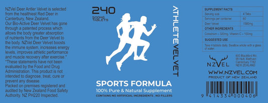 NZVel Sports Formula Deer Velvet - 240 Tablets