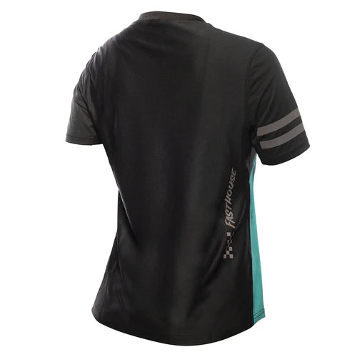 Fasthouse Women's Sidewinder Short Sleeve Jersey - Black/Teal