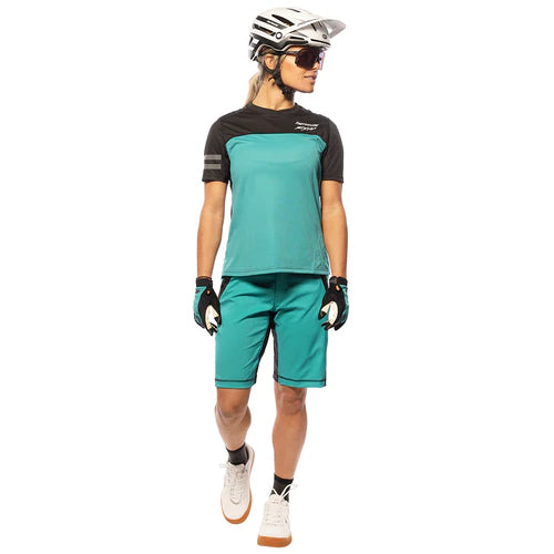 Fasthouse Women's Sidewinder Short Sleeve Jersey - Black/Teal