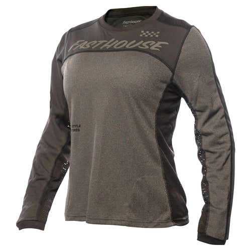 Fasthouse Women's Mercury Long Sleeve Jersey - Black Heather/Charcoal Heather