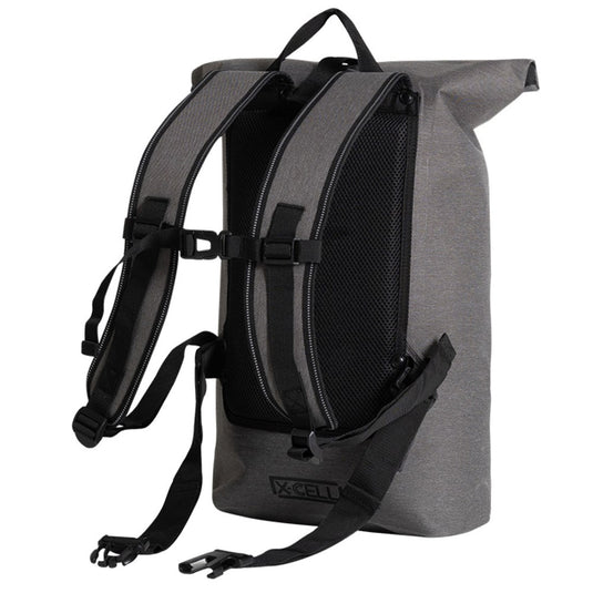 XCELL Waterproof Roll Top Commuter Backpack - Grey
