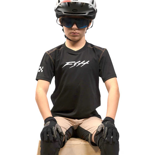 Load image into Gallery viewer, Fasthouse Youth Alloy Ronin Short Sleeve Jersey - Black
