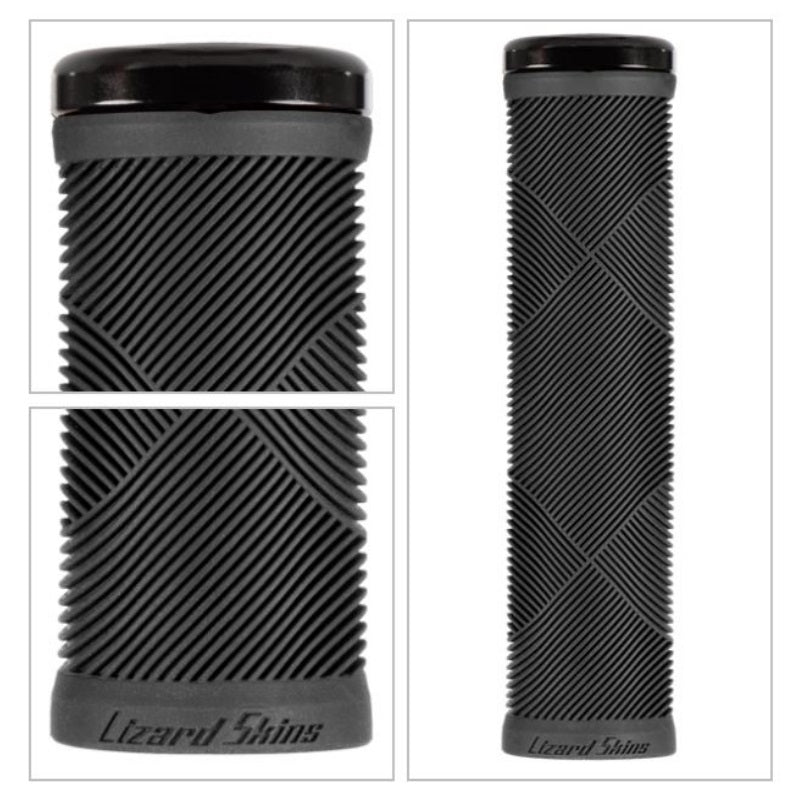 Load image into Gallery viewer, Lizard Skins Strata Lock-On Grips Jet Black - Grip Pattern
