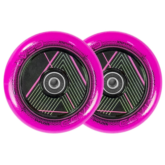 Madd Gear 100mm Raven Hollow Core Wheels - Pink