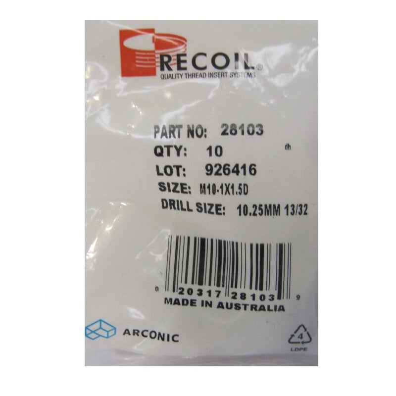 Load image into Gallery viewer, Recoil M10 x 1.25 x 1.5D Thread Repair Inserts - Packaging

