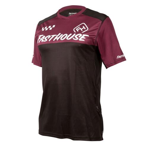 Fasthousenz Alloy Block SS Jersey - Maroon/Black - Men's